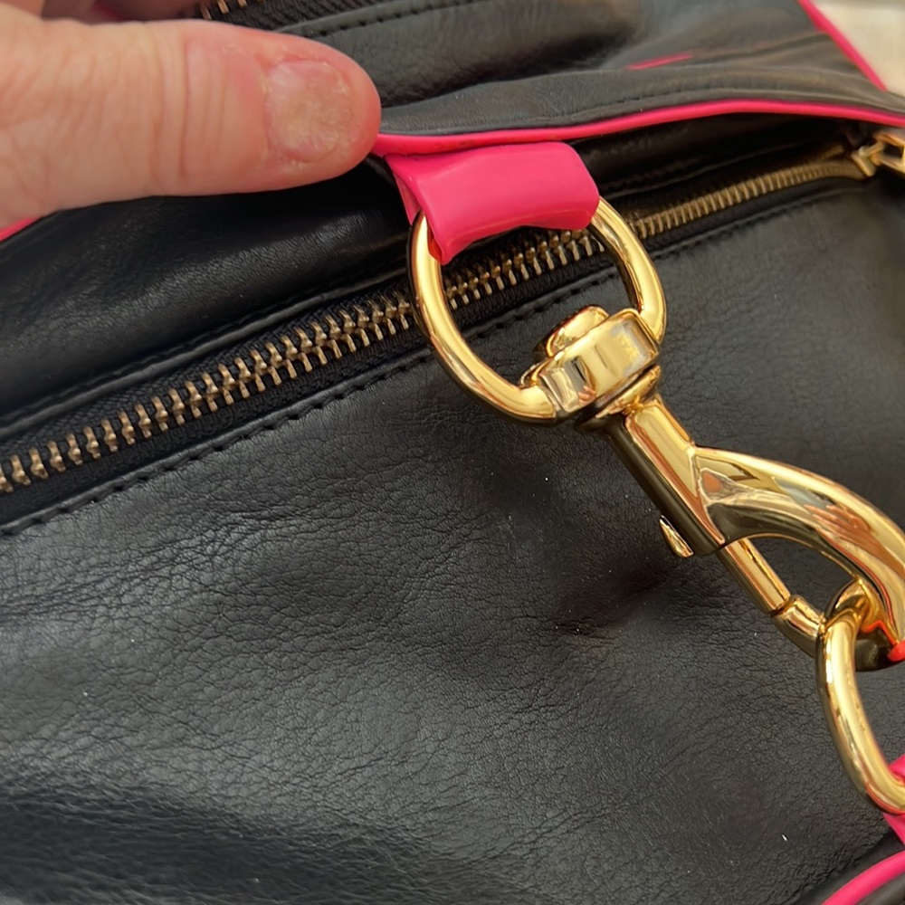 Rebecca Minkoff Black Leather/Pink MAC Crossbody/Clutch - Picture 6 of 9